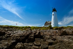 Wood Island Lighthouse on a Sunny Summr Day in Maine